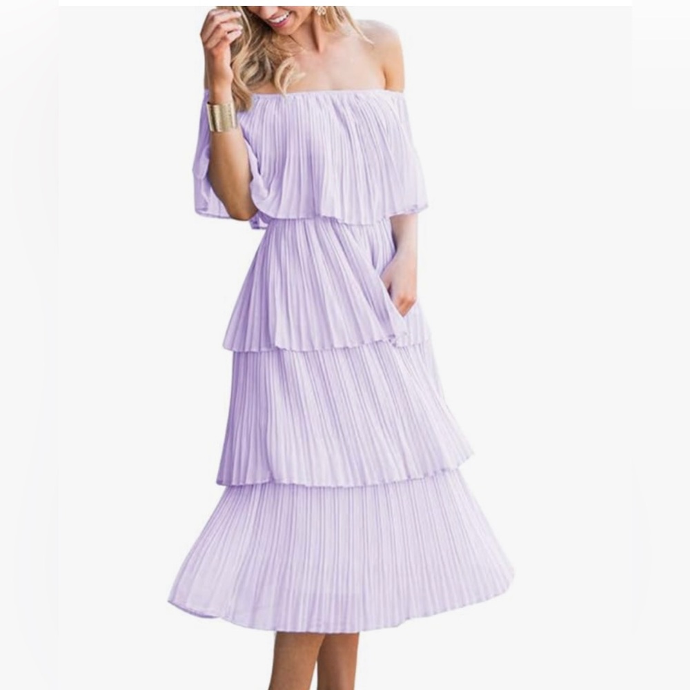 ETCYY Women's Off The Shoulder Dress, size S